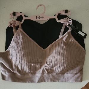 Seamless Ribbed Bralette - Tan & Black